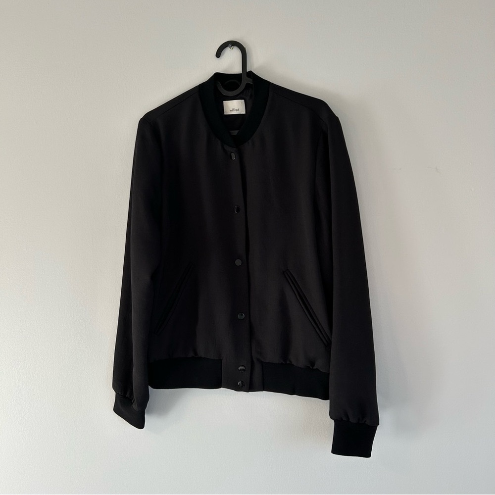 Wilfred Crepe Bomber snap Jacket